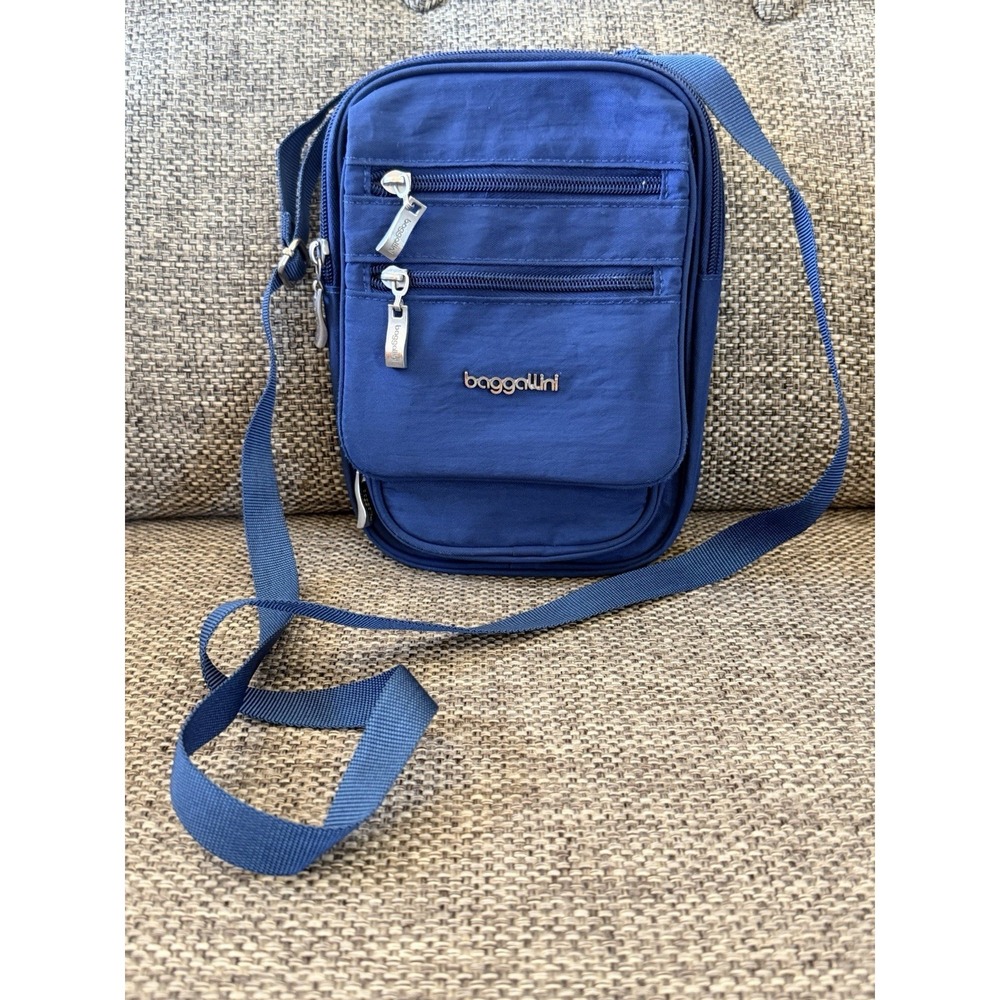 Baggallini Women Journey Crossbody Bag‎ 9x6 Blue Lightweight Nylon Zipped